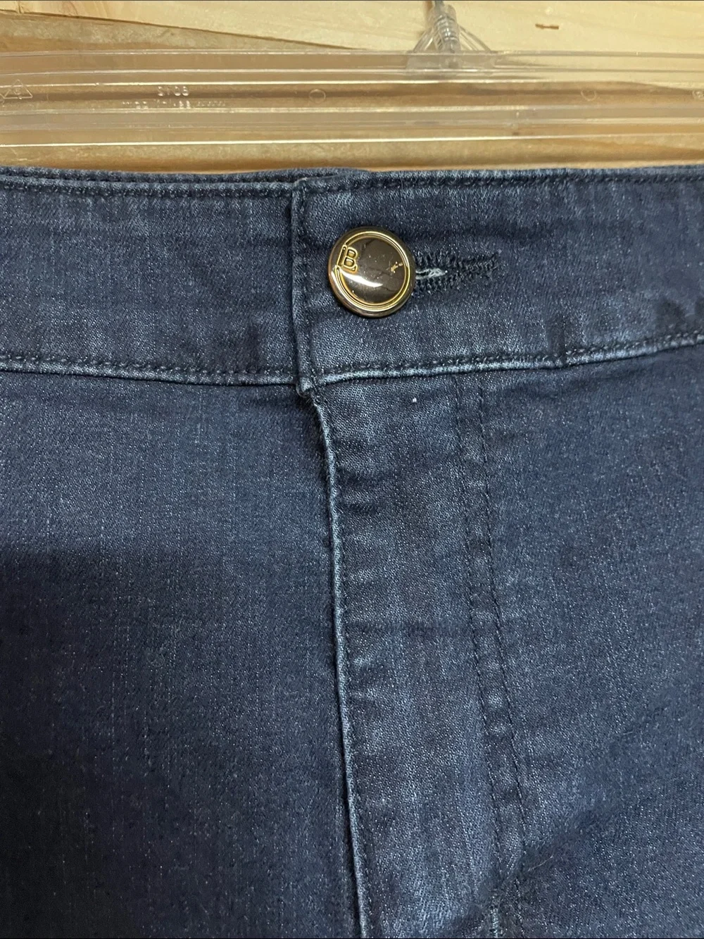 Lane Bryant size 22 Regular Dark Wash Stretchy Blue Jean Shorts with Cuffed Hem